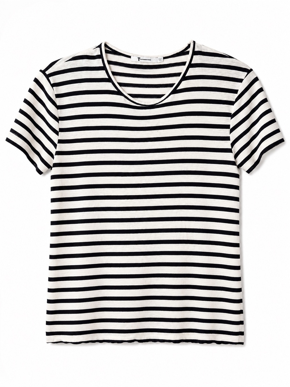 T Alexander Wang Classic Black & White Striped Short Sleeve Tee